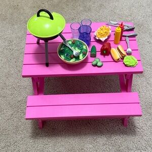 Our Generation Picnic Playset with Pink Table for 18” Dolls